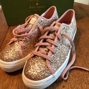 Keds Triple Kick Kate Spade Rose Gold Glitter